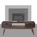 Mueble de TV Isseo Homcom 2 cajones + compartimentos abierto marrón/negro 46x122x39 cm