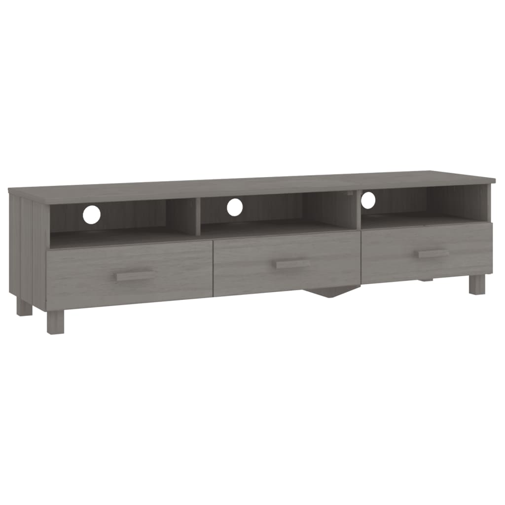 Mueble de TV Hamar 3 cajones + 3 compartimentos madera gris claro 40x158x40 cm