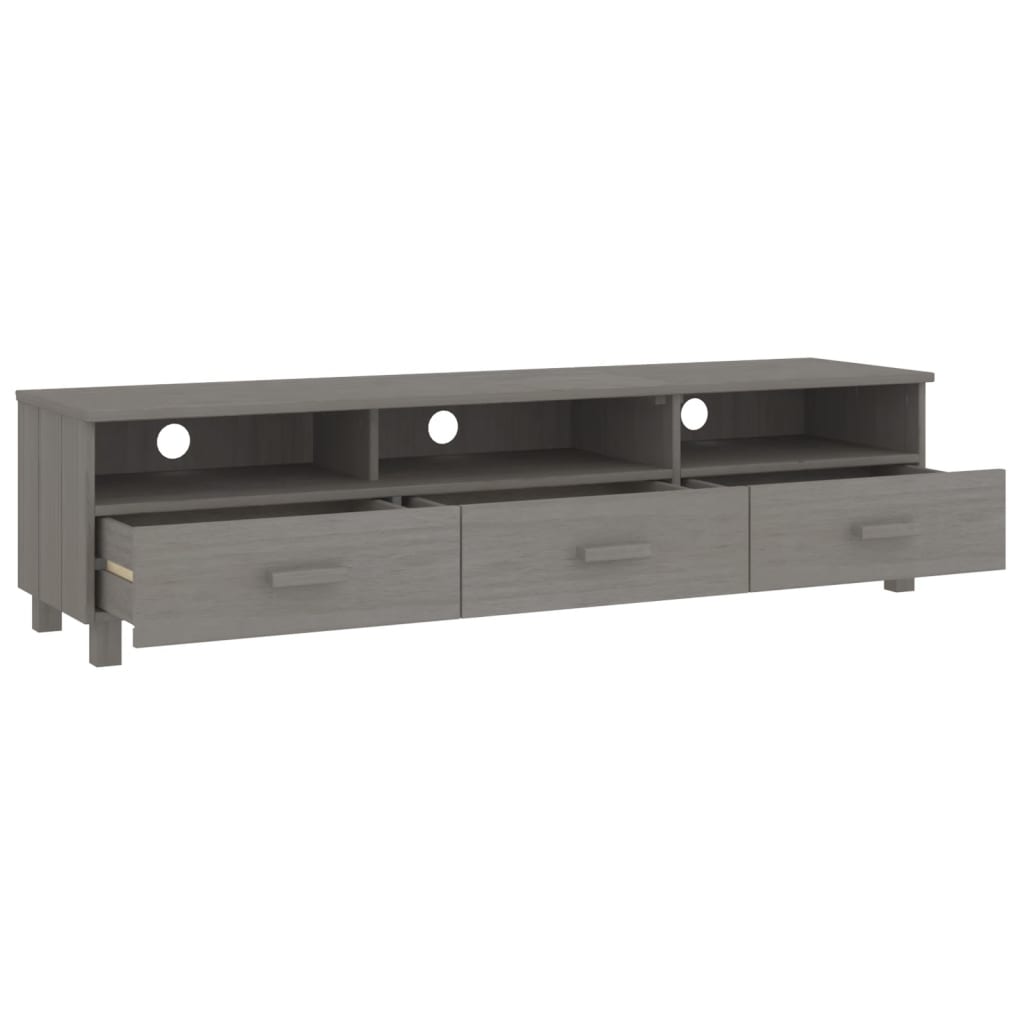 Mueble de TV Hamar 3 cajones + 3 compartimentos madera gris claro 40x158x40 cm