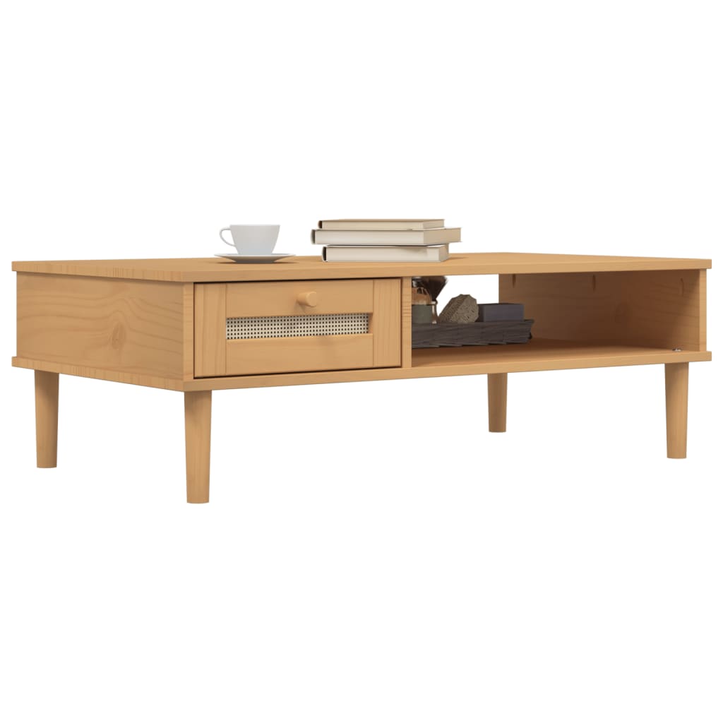 Mesa de centro Senja 1 cajón + 1 hueco natural 33x100x55 cm 3