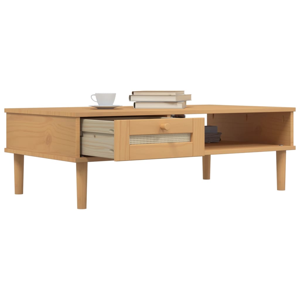 Mesa de centro Senja 1 cajón + 1 hueco natural 33x100x55 cm 4