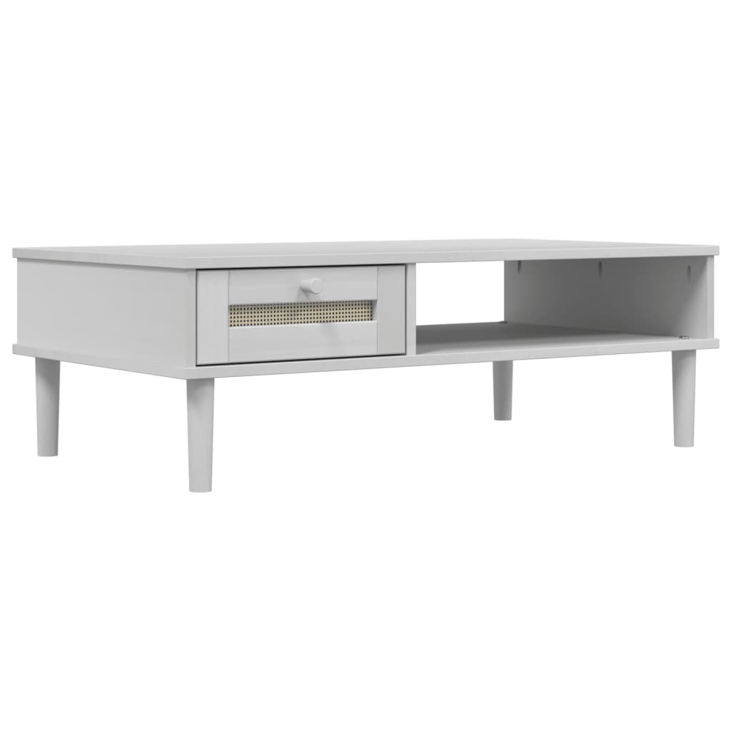 Mesa de centro Senja 1 cajón + 1 hueco blanco 33x100x55 cm 2