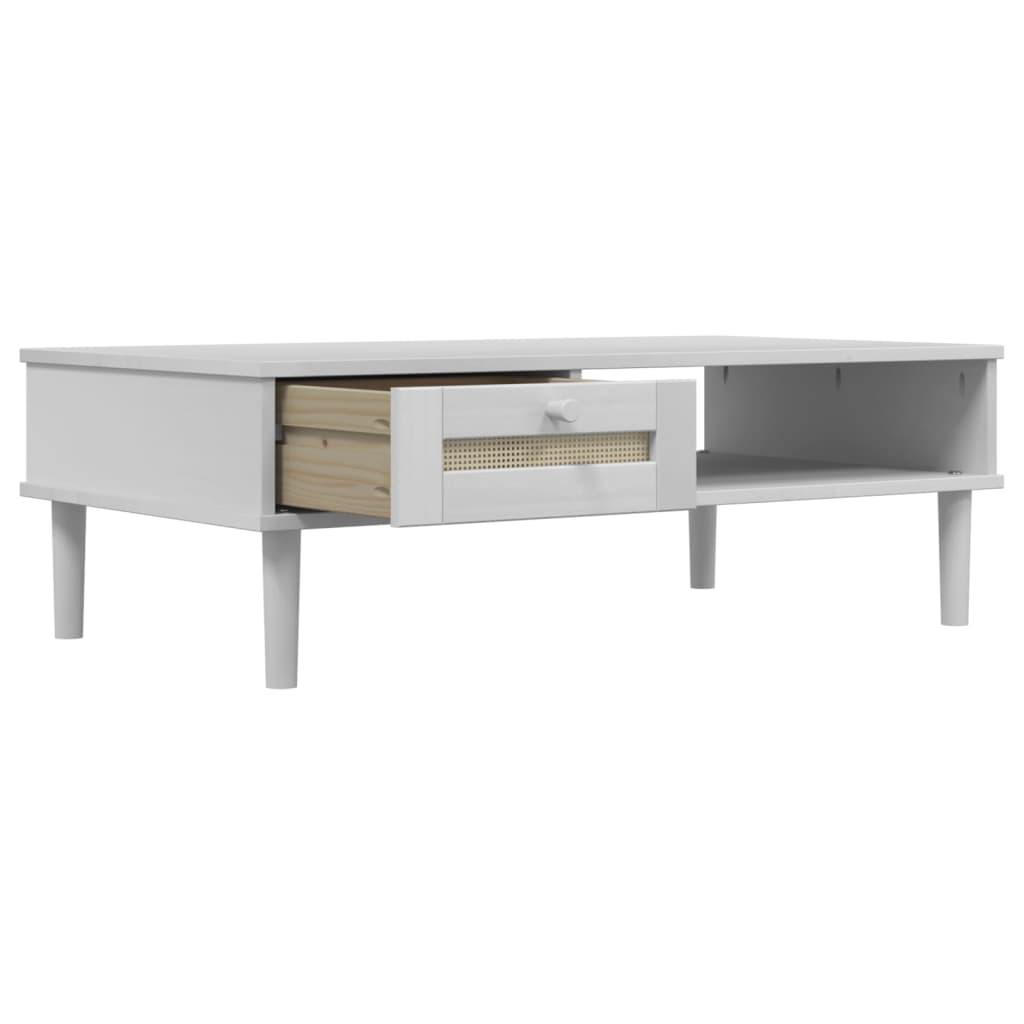 Mesa de centro Senja 1 cajón + 1 hueco blanco 33x100x55 cm 6