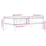 Mesa de centro Senja 1 cajón + 1 hueco blanco 33x100x55 cm medidas