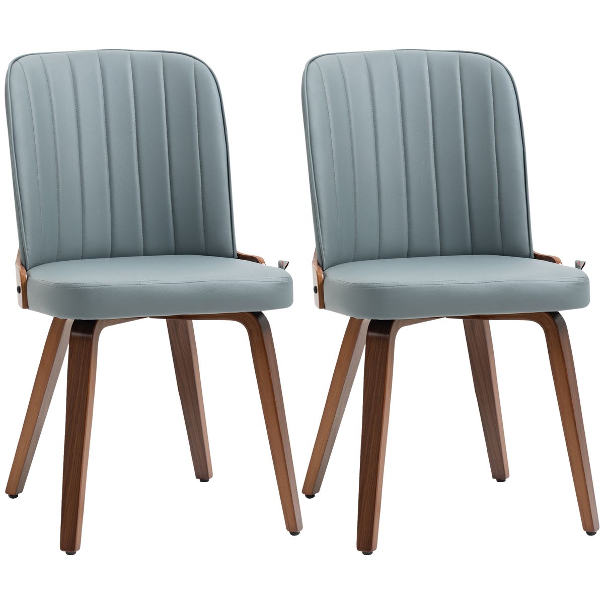 Pack de 2 sillas de comedor Barranda Homcom cuero PU gris 85x47,5x57 cm