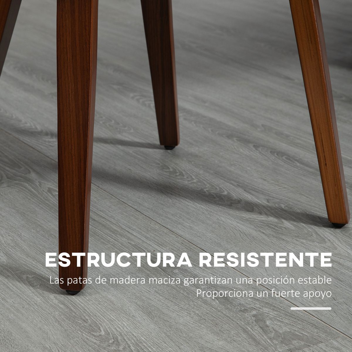 Pack de 2 sillas de comedor Barranda Homcom cuero PU gris 85x47,5x57 cm 6