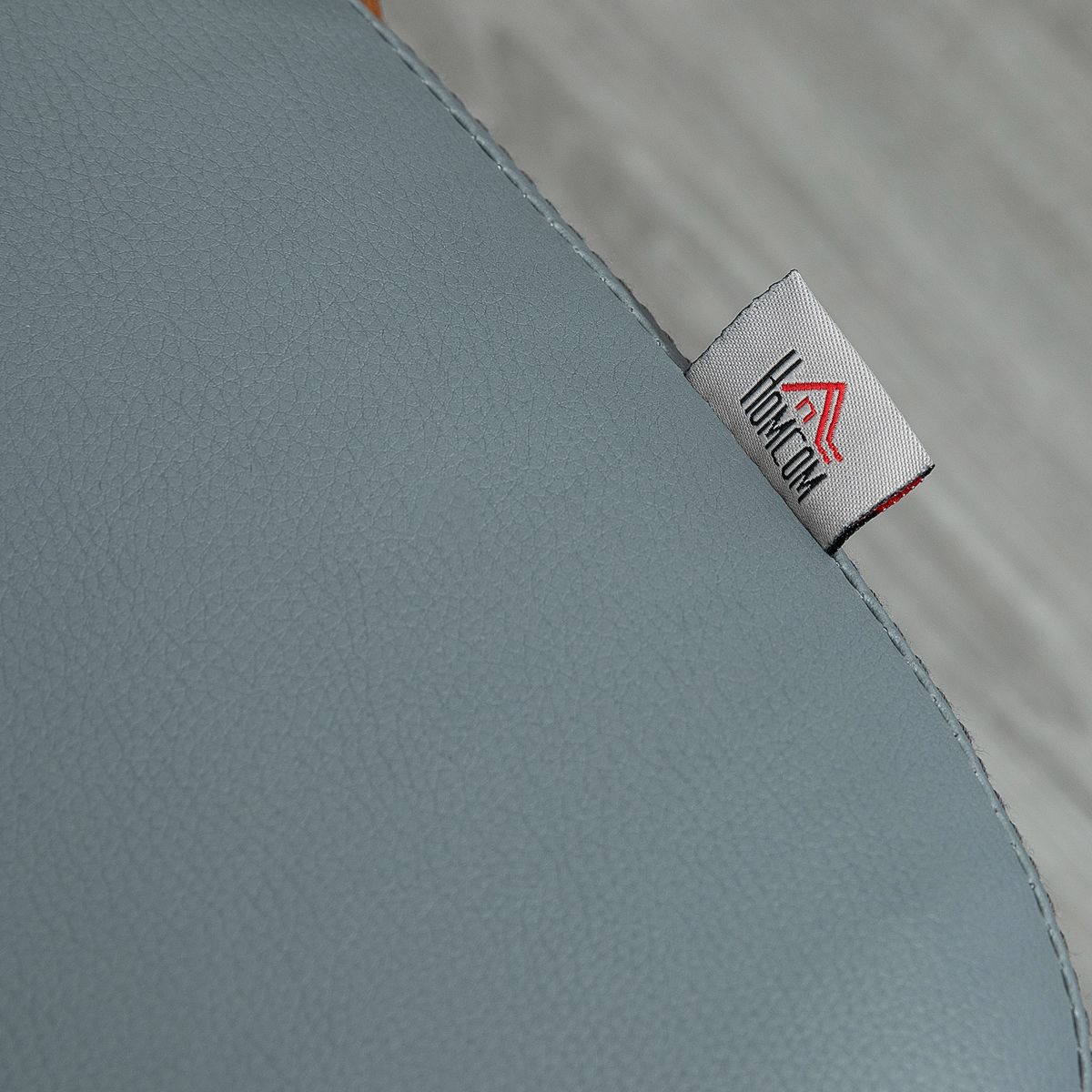 Pack de 2 sillas de comedor Barranda Homcom cuero PU gris 85x47,5x57 cm 7