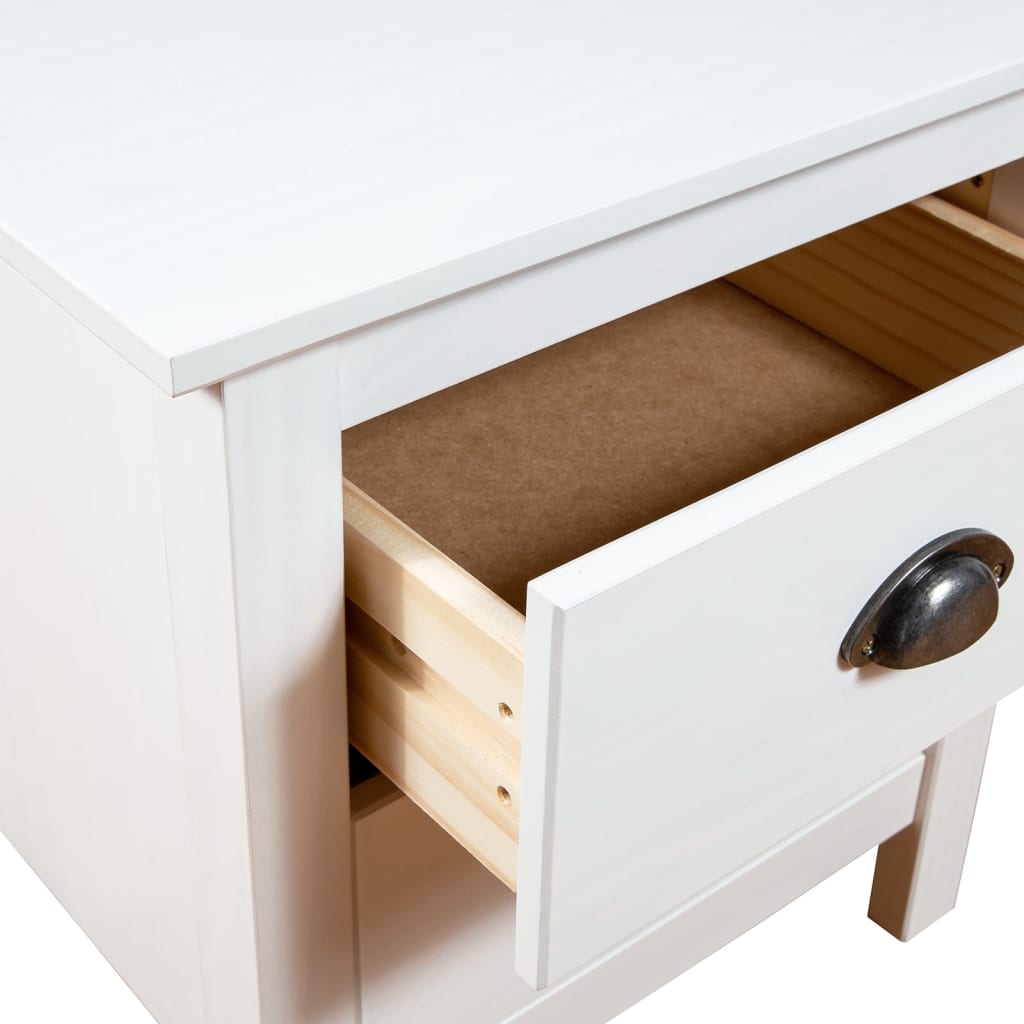Mesita de noche Hill 2 cajones madera maciza de pino blanco 49,5x46x35 cm 4