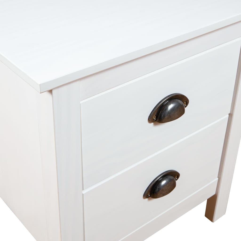 Mesita de noche Hill 2 cajones madera maciza de pino blanco 49,5x46x35 cm 5
