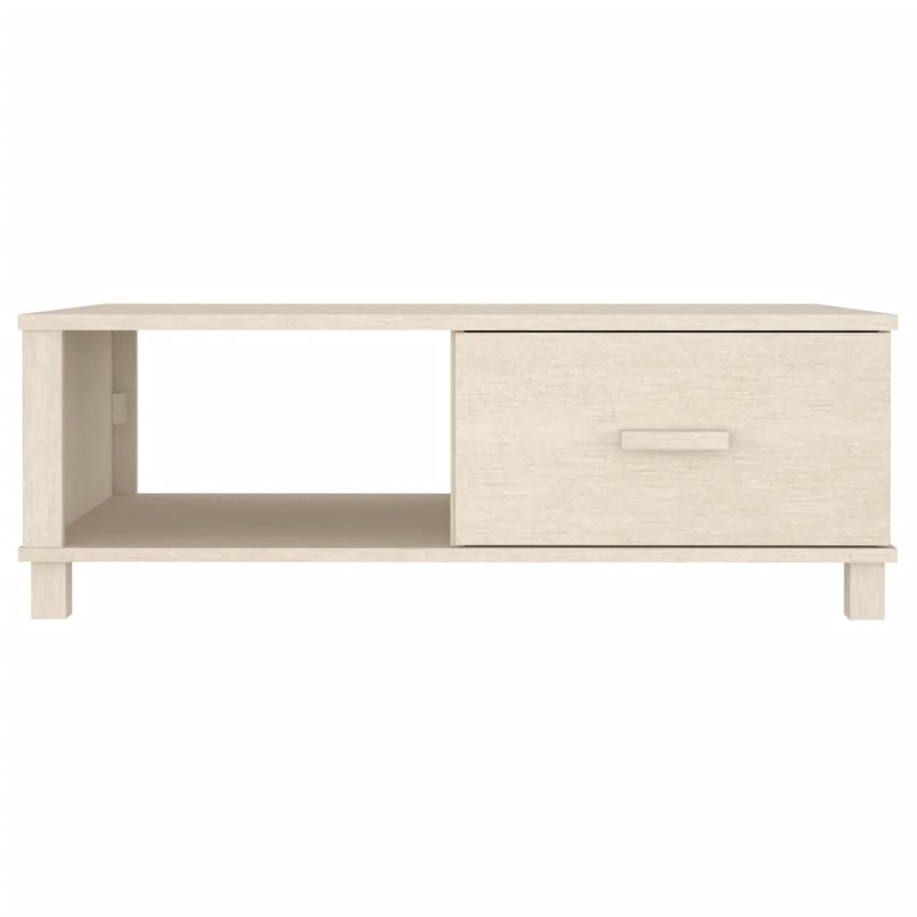 Mesa de centro Hamar cajón + compartimento madera marrón claro 35x100x55 cm