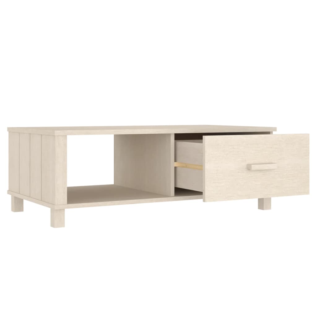 Mesa de centro Hamar cajón + compartimento madera marrón claro 35x100x55 cm