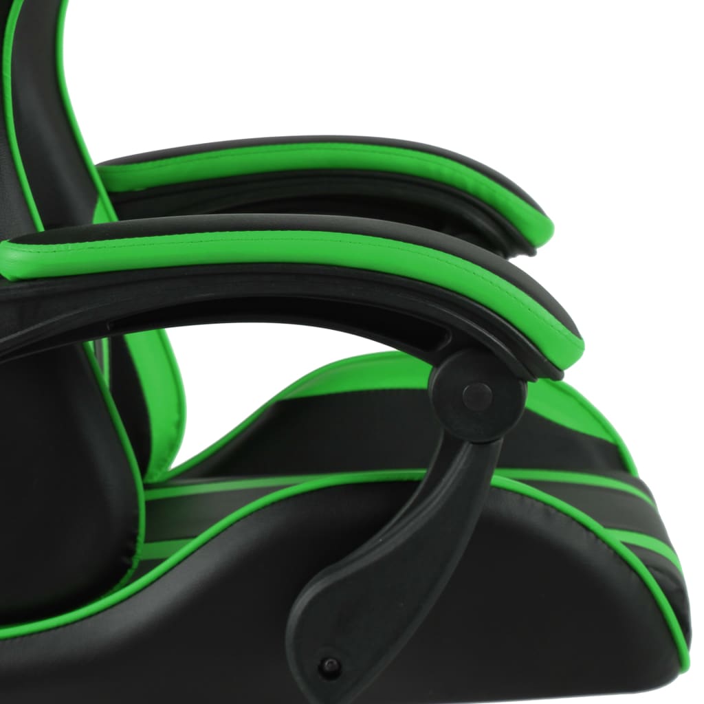 Silla gaming Louren altura regulable con reposacabezas negro/verde 115-160x62x69 cm
