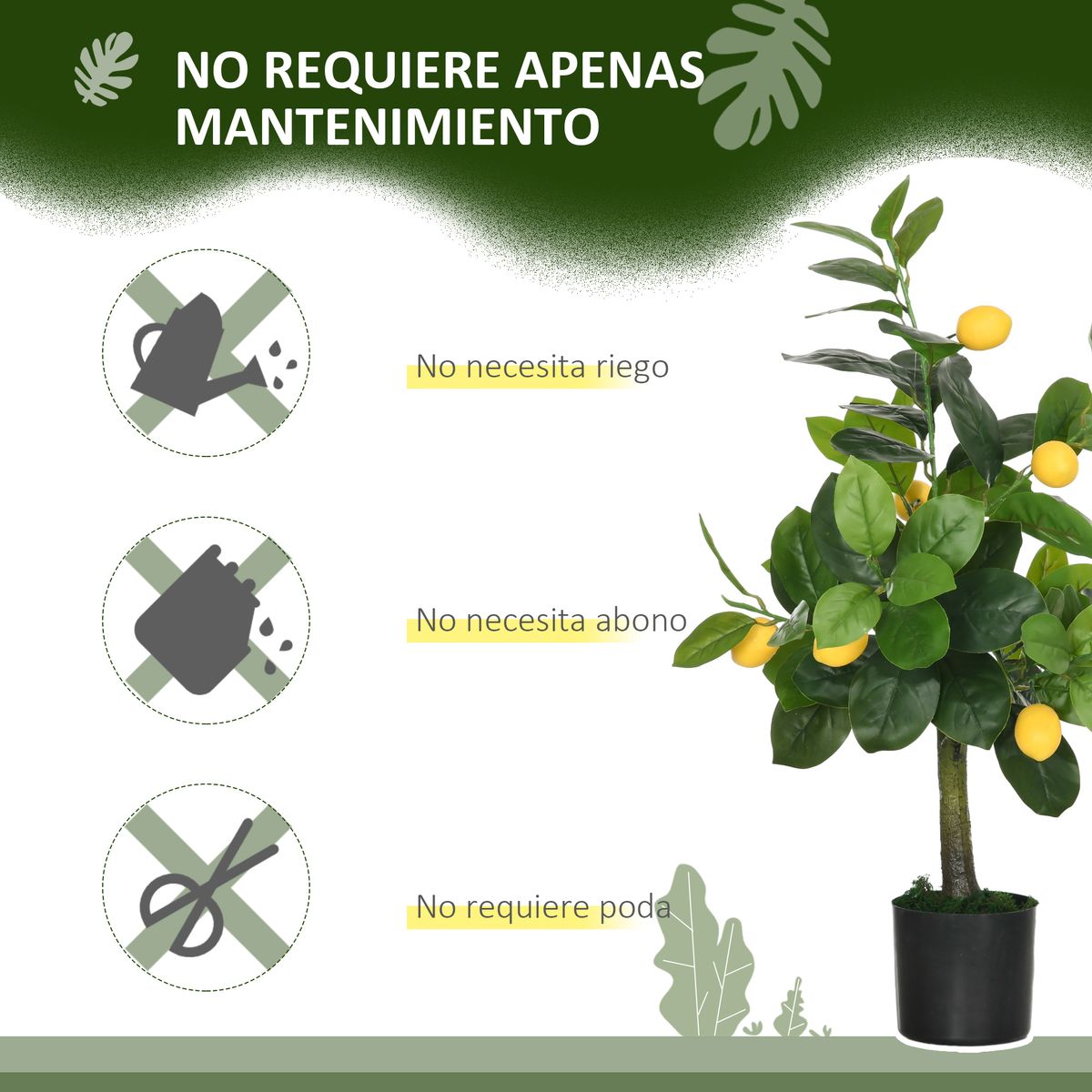 Pack de 2 árboles decorativos naranjo y limonero 60 cm