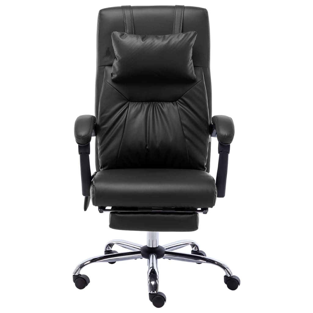 Silla de oficina Ammia función masaje reclinable negro 112-121x60x64 cm