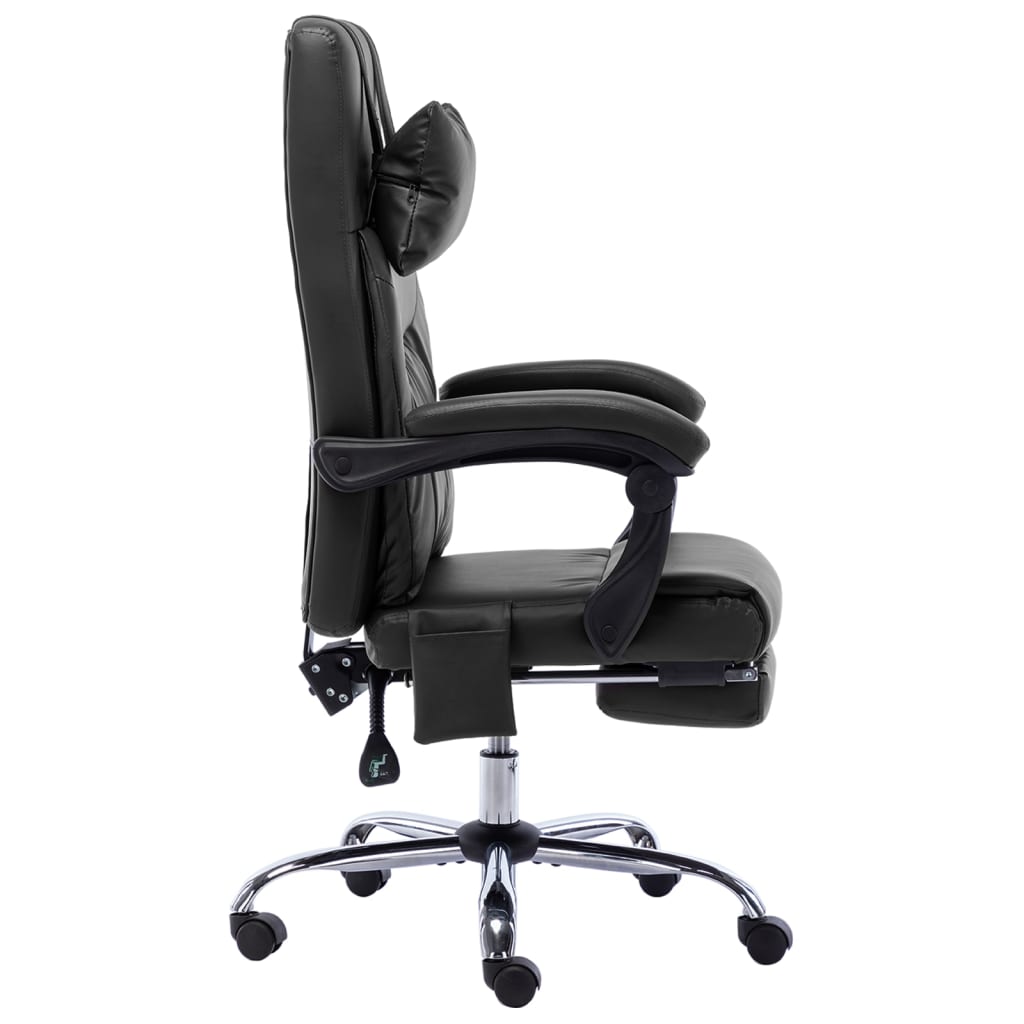 Silla de oficina Ammia función masaje reclinable negro 112-121x60x64 cm