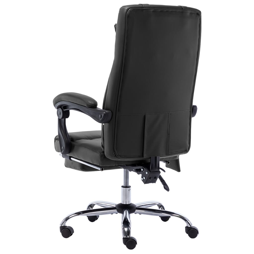 Silla de oficina Ammia función masaje reclinable negro 112-121x60x64 cm