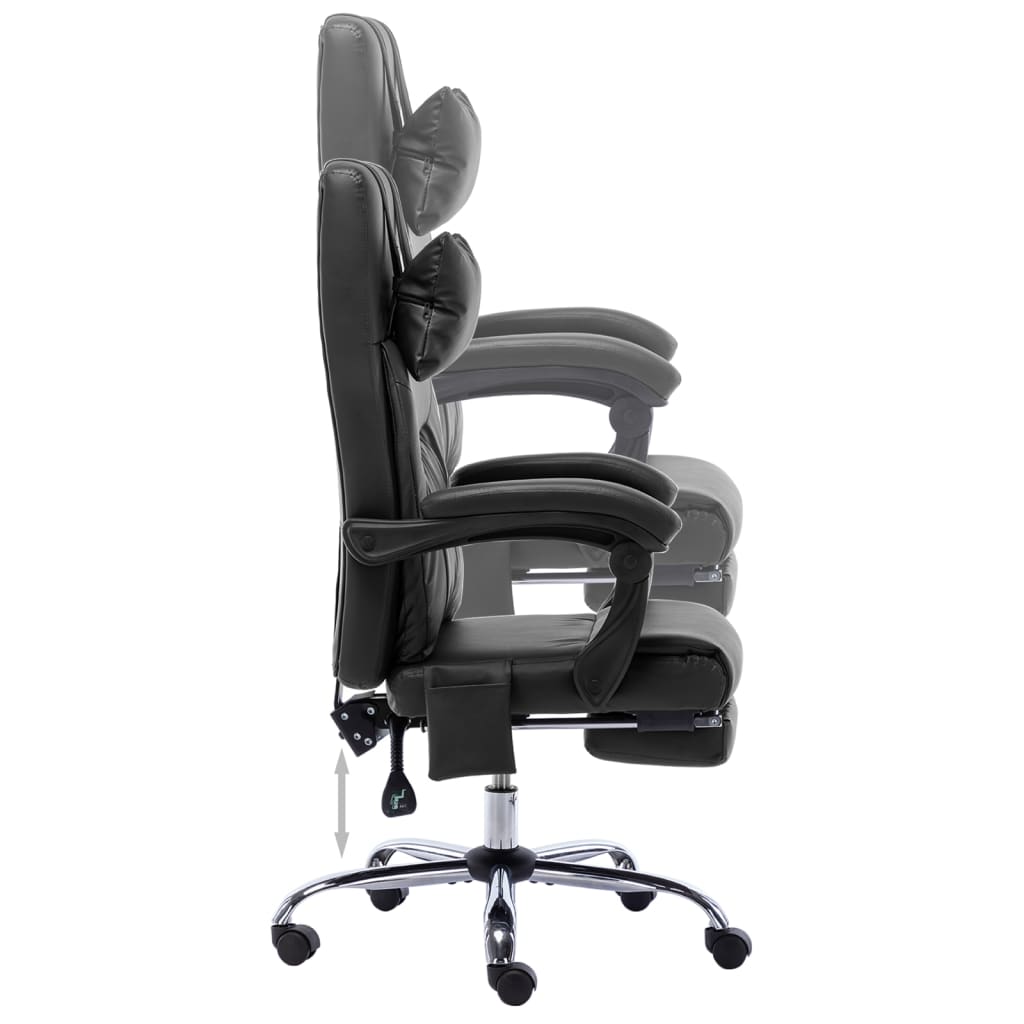 Silla de oficina Ammia función masaje reclinable negro 112-121x60x64 cm