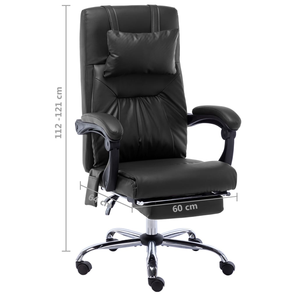 Silla de oficina Ammia función masaje reclinable negro 112-121x60x64 cm