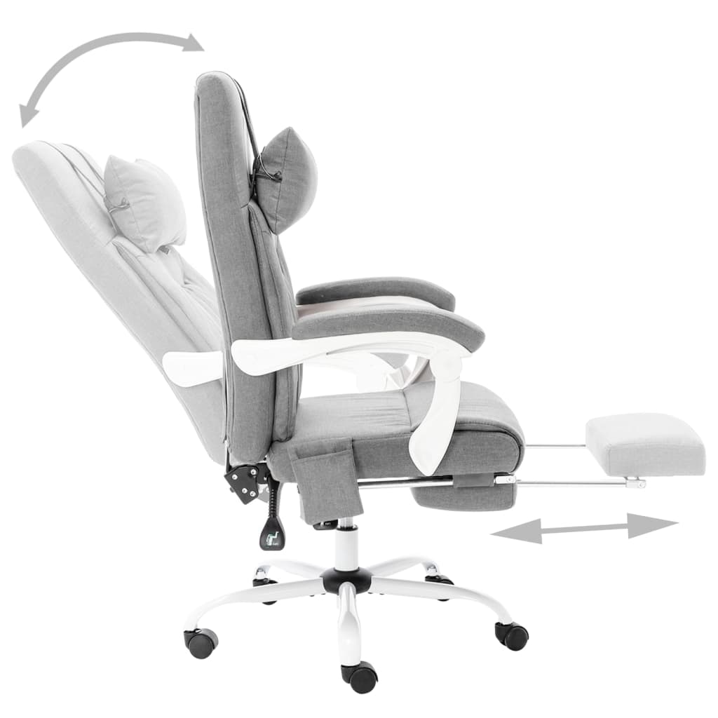 Silla de oficina Ahissa función masaje reclinable gris 112-121x60x64 cm