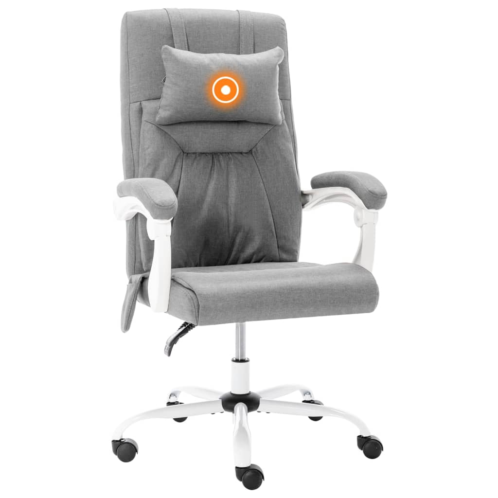 Silla de oficina Ahissa función masaje reclinable gris 112-121x60x64 cm