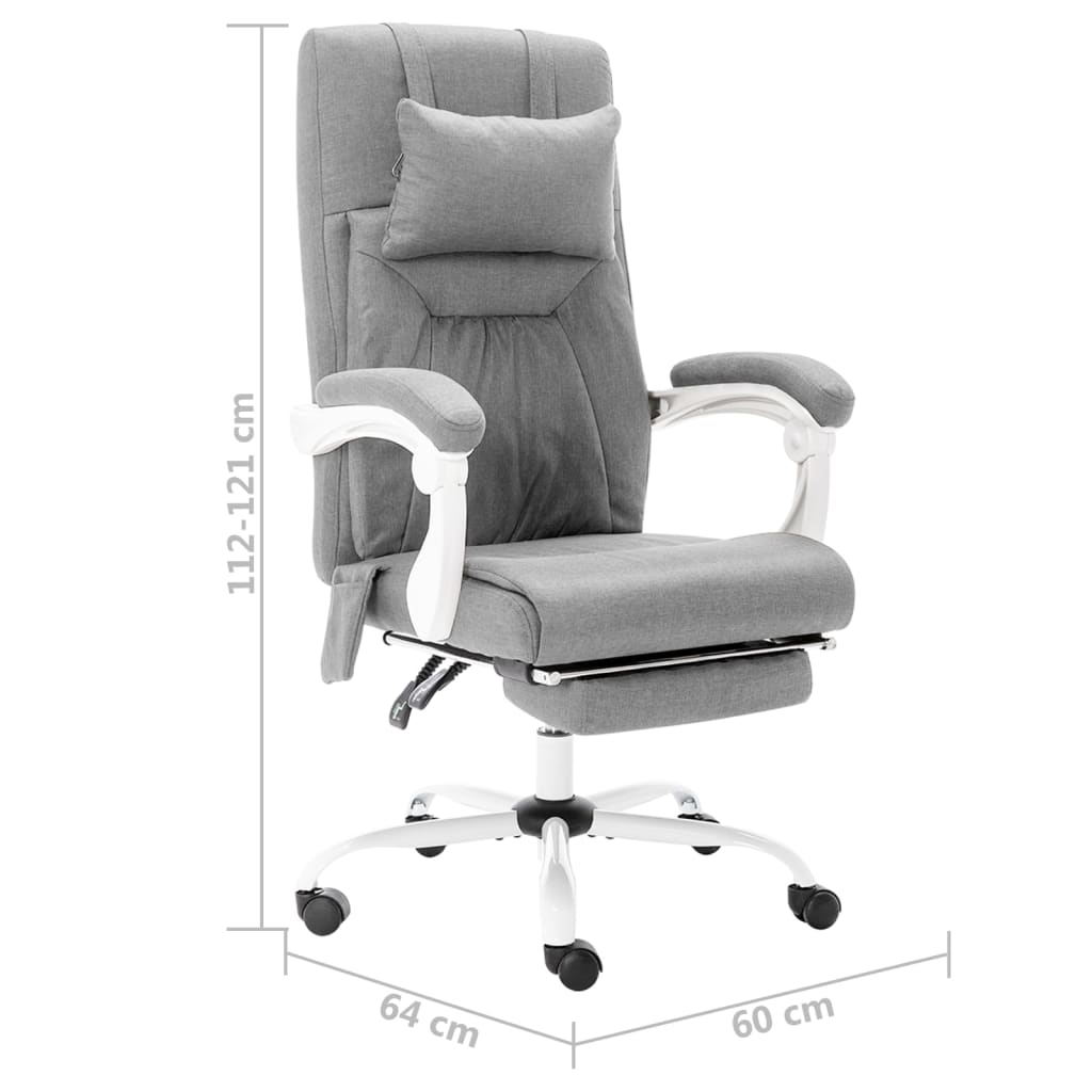 Silla de oficina Ahissa función masaje reclinable gris 112-121x60x64 cm