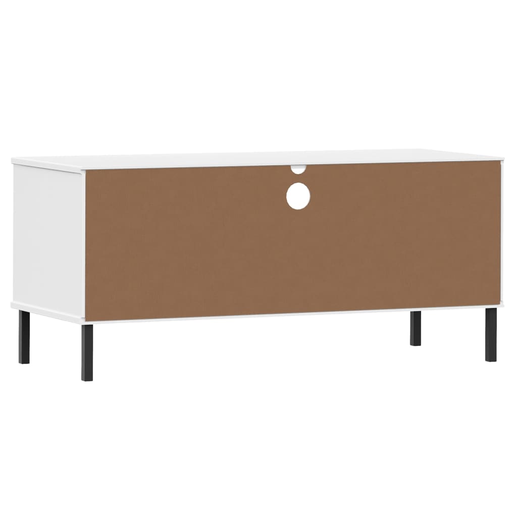 Mueble de TV Oslo 2 cajones + compartimento madera de pino blanco 46,5x106x40 cm