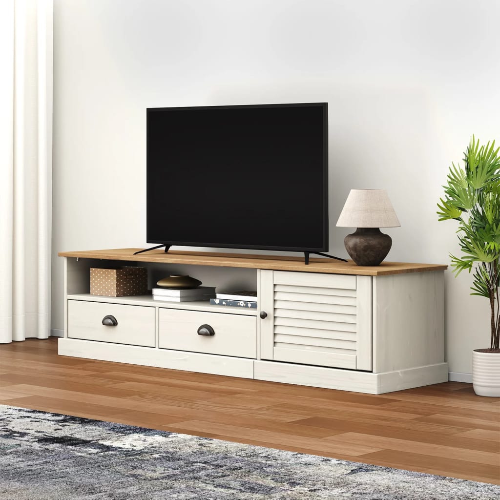 Mueble bajo de TV Vigo 2 cajones + 1 puerta blanco 40x156x40 cm