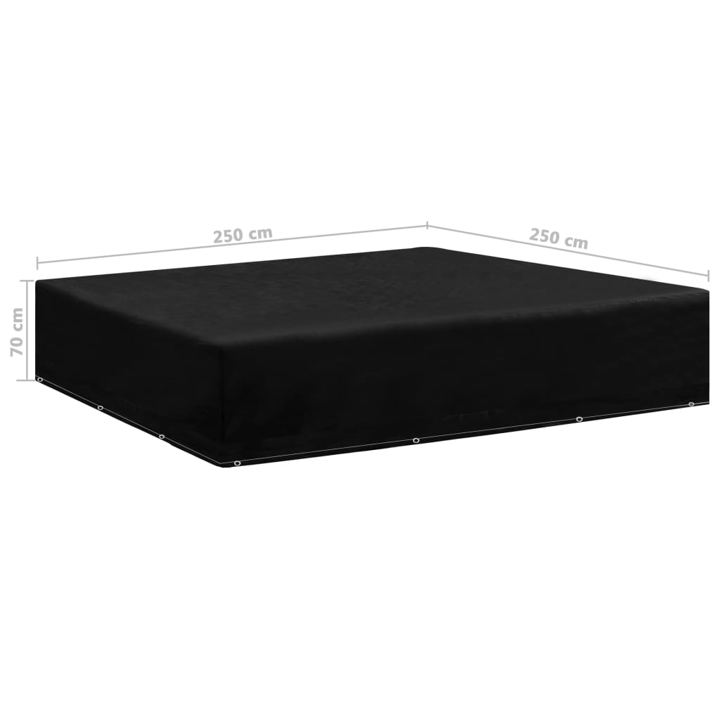 Funda para muebles de jardín aluminio negro 70x250x250 cm