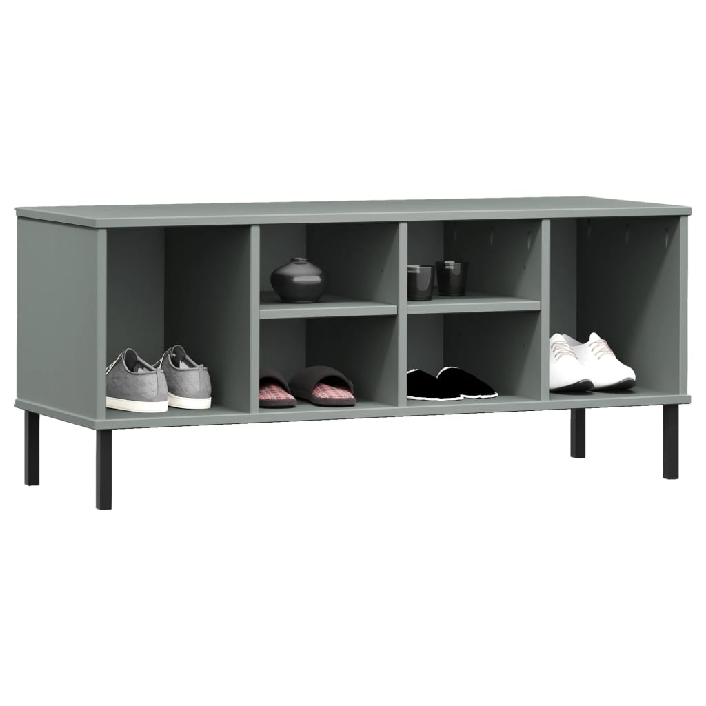 Zapatero Oslo 6 compartimentos madera gris 45x106x35 cm