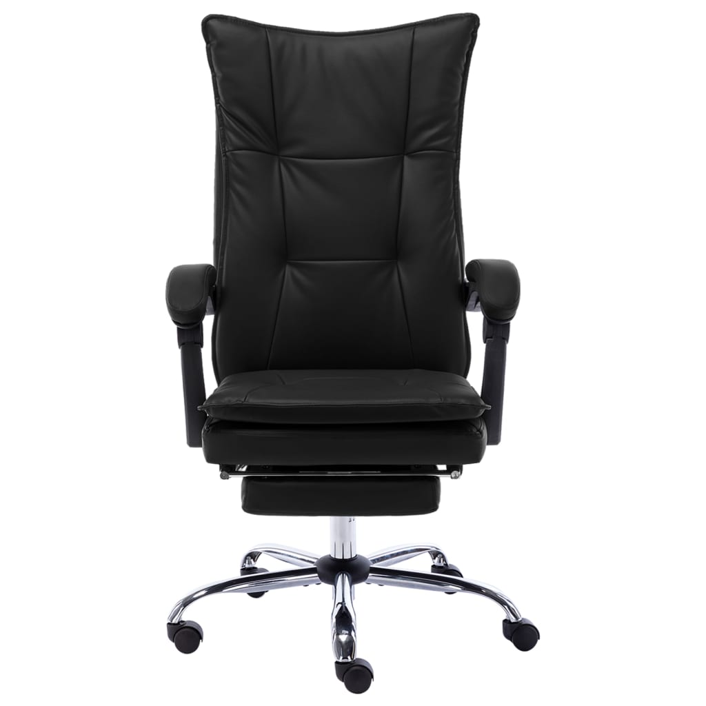 Silla de oficina Linna con reposapiés reclinable negro 113-120x64x68 cm