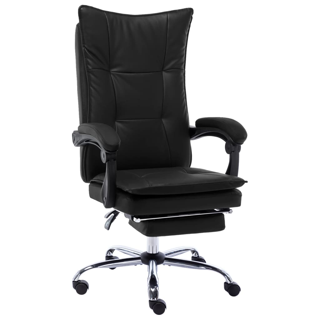 Silla de oficina Linna con reposapiés reclinable negro 113-120x64x68 cm