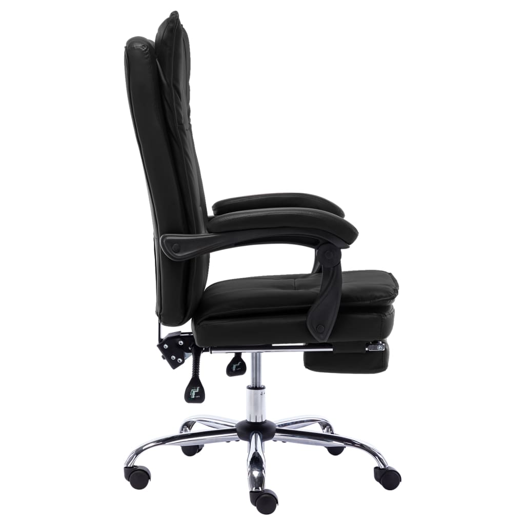 Silla de oficina Linna con reposapiés reclinable negro 113-120x64x68 cm