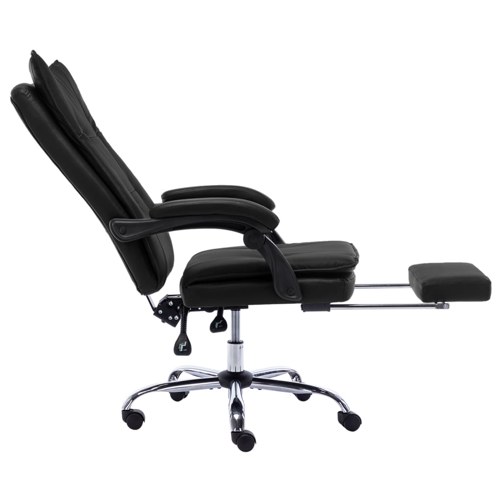 Silla de oficina Linna con reposapiés reclinable negro 113-120x64x68 cm