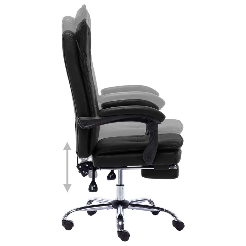 Silla de oficina Linna con reposapiés reclinable negro 113-120x64x68 cm