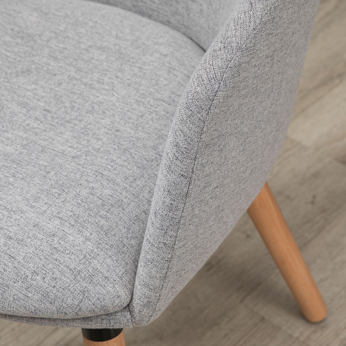 Silla de comedor Coimbra Homcom tapizada gris 72X57X56 cm
