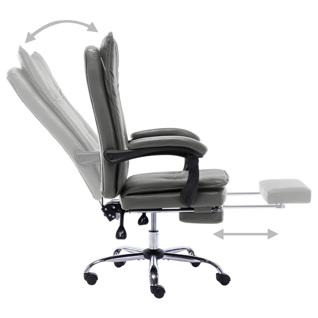 Silla de oficina Linna con reposapiés reclinable antracita 113-120x64x68 cm
