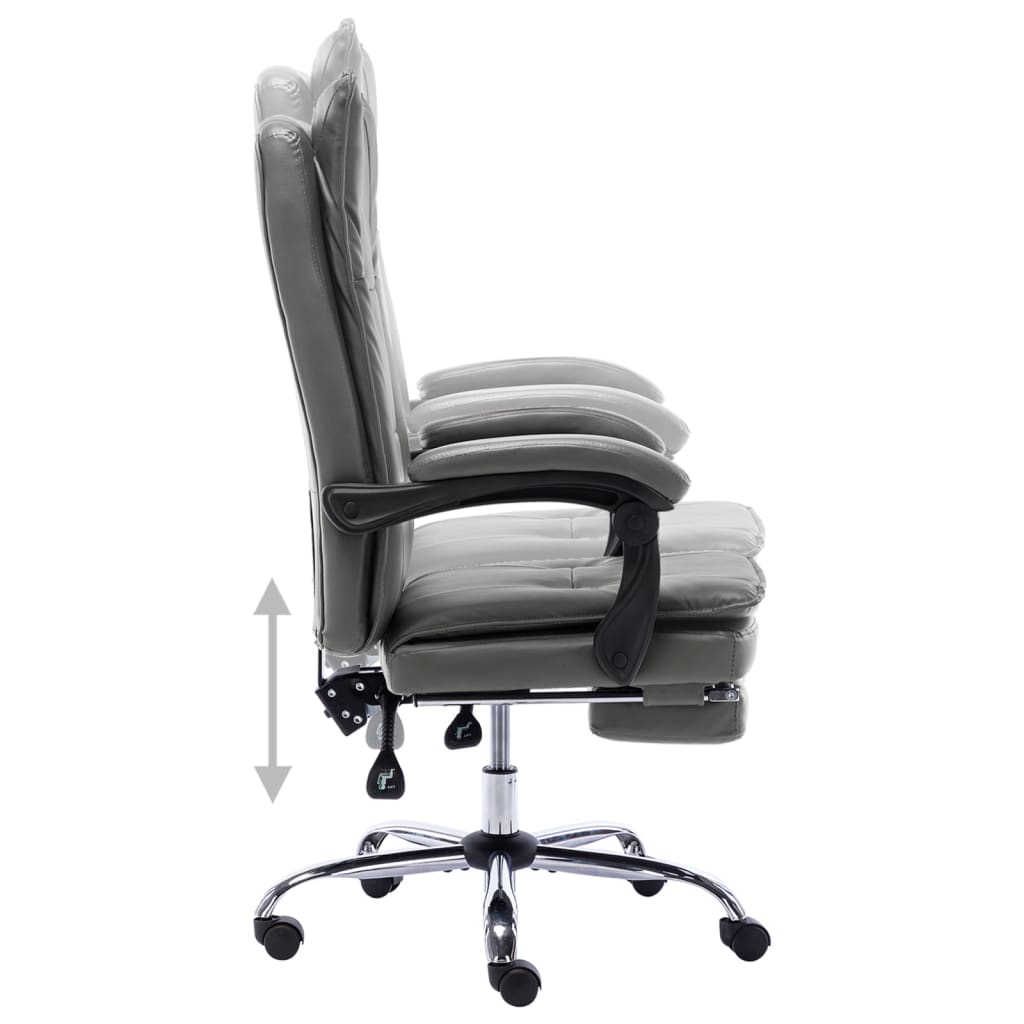 Silla de oficina Linna con reposapiés reclinable antracita 113-120x64x68 cm