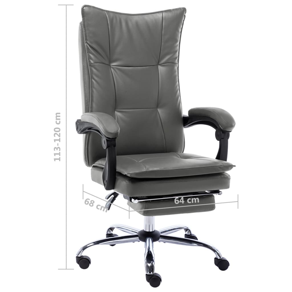 Silla de oficina Linna con reposapiés reclinable antracita 113-120x64x68 cm