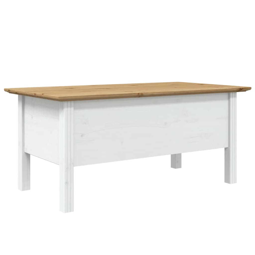 Mesa de centro Bodo 1 cajón blanco/marrón 46x100x55 cm 6