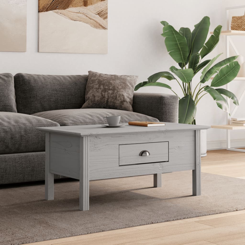 Mesa de centro Bodo 1 cajón gris 46x100x55 cm