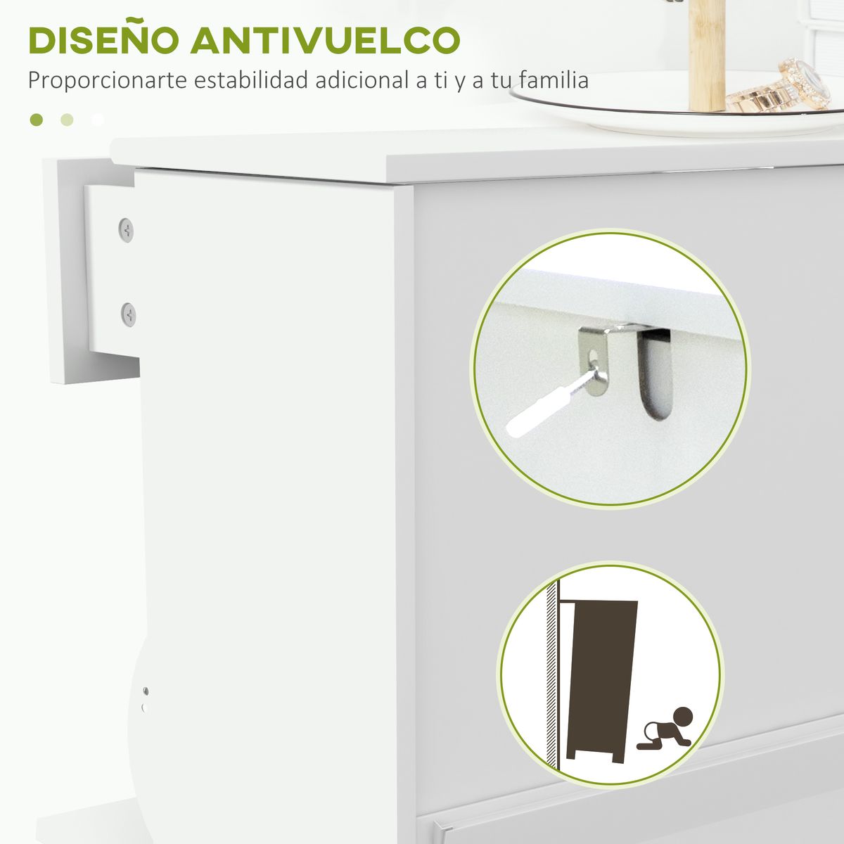 Zapatero Nussa Homcom 2 puertas + cajón 8 pares blanco 98,5x60x23,5 cm