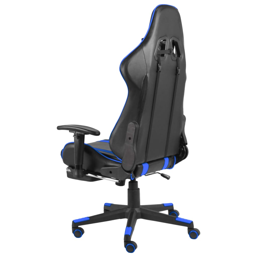 Silla gaming Power con reposapiés inclinable azul 123-133x68x69 cm