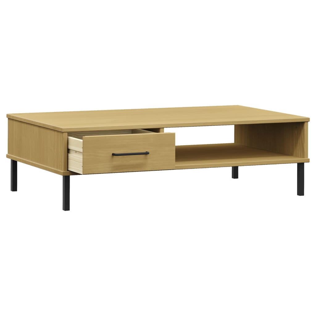 Mesa de centro Oslo 1 cajón marrón 29x100x55 cm 5