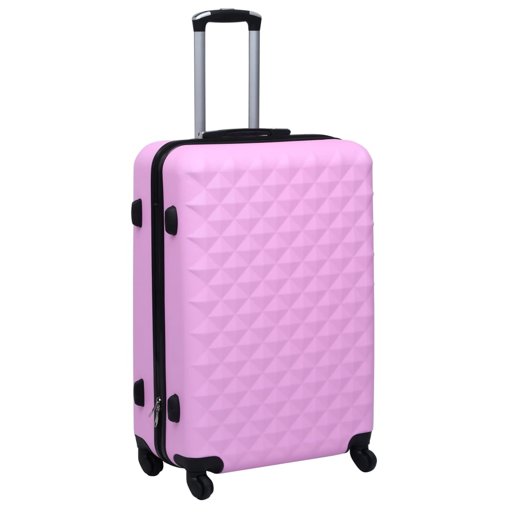 Maleta trolley Melya  rígida con ruedas giratorias rosa 28x76x48