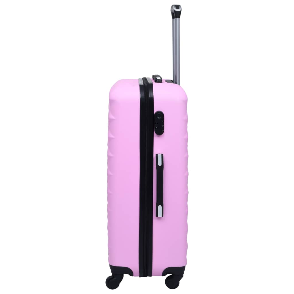 Maleta trolley Melya  rígida con ruedas giratorias rosa 28x76x48