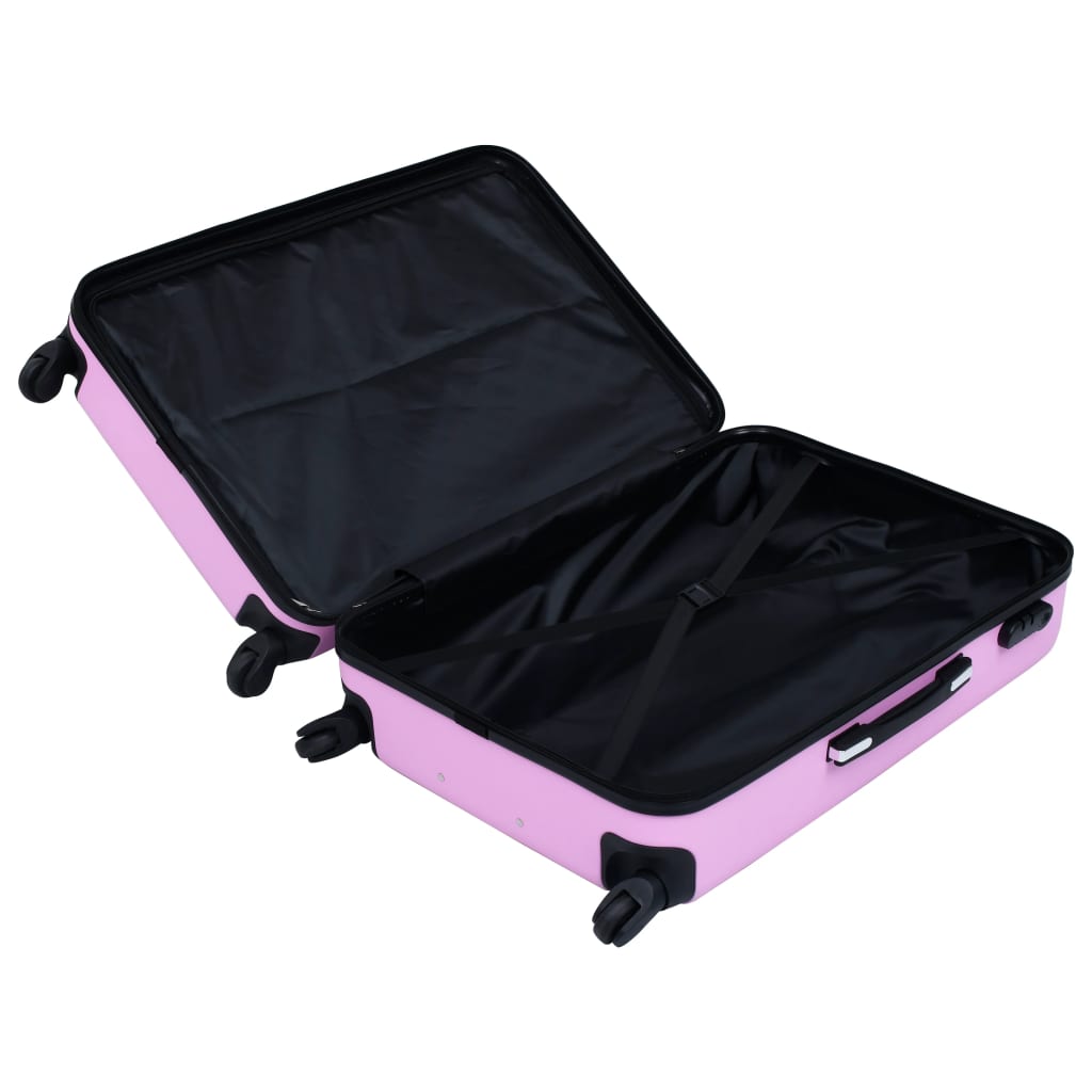 Maleta trolley Melya  rígida con ruedas giratorias rosa 28x76x48