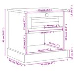 Mesita de noche Vigo 1 cajón + 1 hueco natural 42x42x35 cm medidas