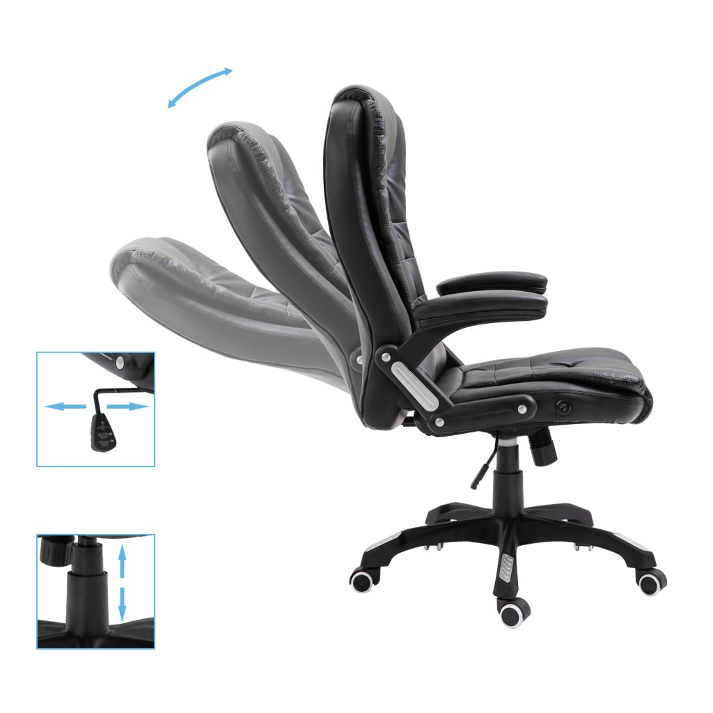 Silla de oficina Coma acolchada reclinable negro 110-119x68x71 cm