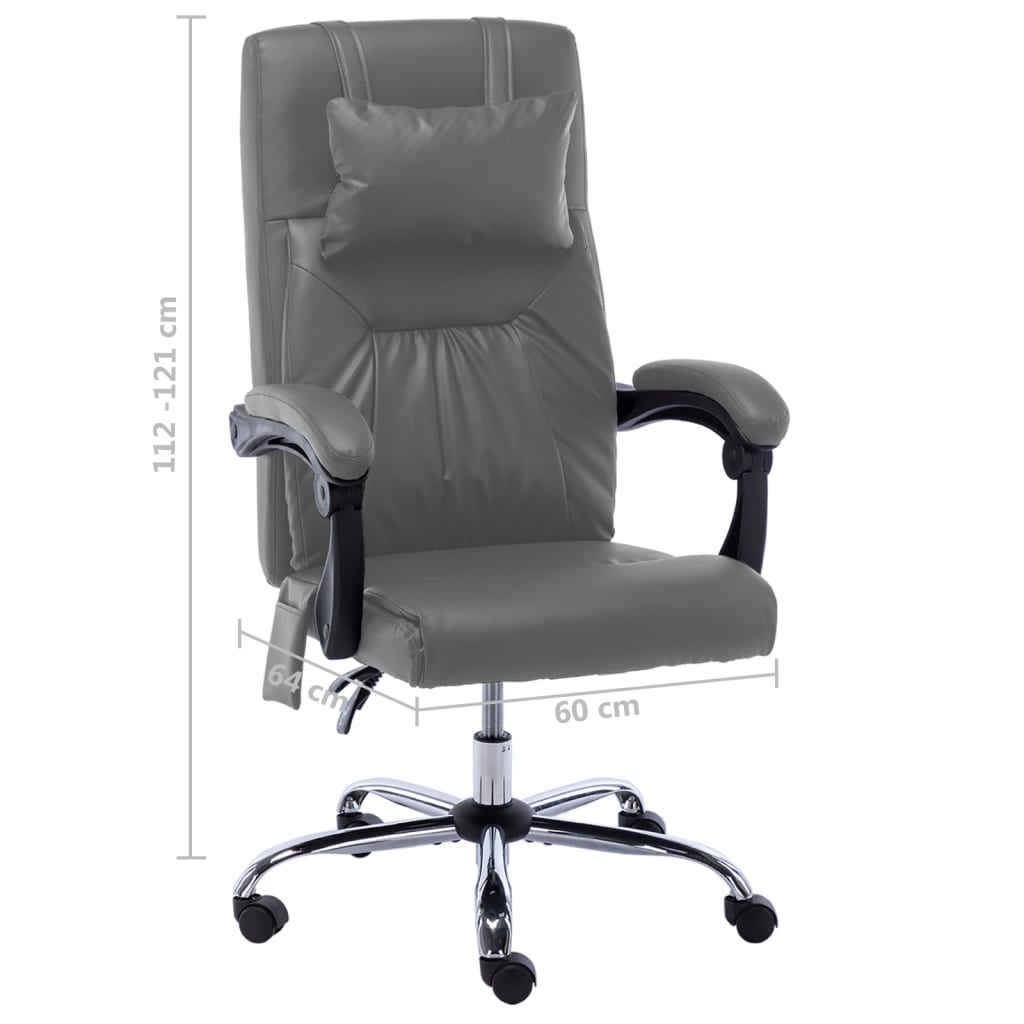 Silla de oficina Root función masaje reclinable antracita 112-121x60x64 cm