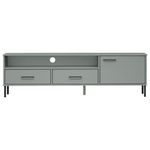 Mueble de TV Oslo 2 cajones + armario + compartimento madera de pino gris 46,5x158x40 cm